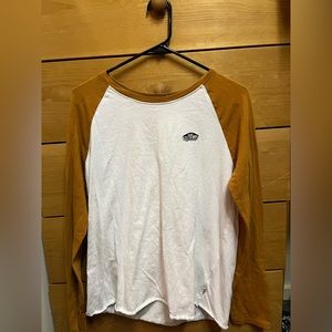 Vans white and mustard Raglan tee